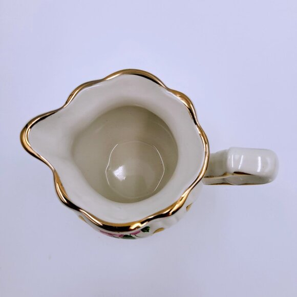 Vintage Price Kensington Creamer Alberta Rose Pink Flower Gold Cream Syrup Read - Picture 9 of 12